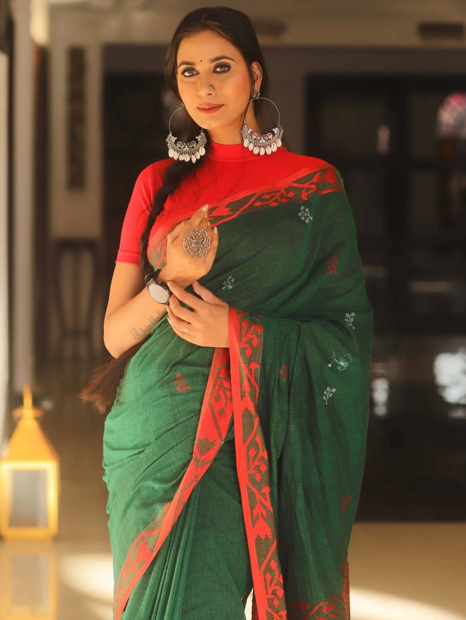 New Lilan Slab Soft Cotton Saree with Rich Weaving Blouse