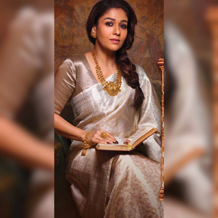 Nayanthara Inspired Banarasi Golden Tissue Zari Silk Saree