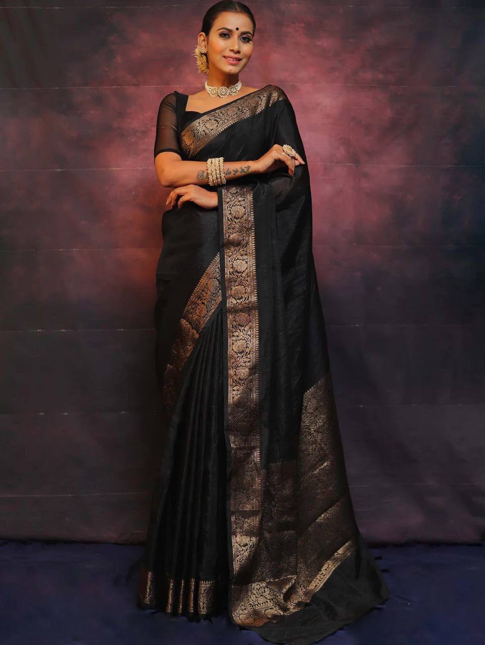 Elegant Organic Banarasi Lichi Silk Wedding Saree