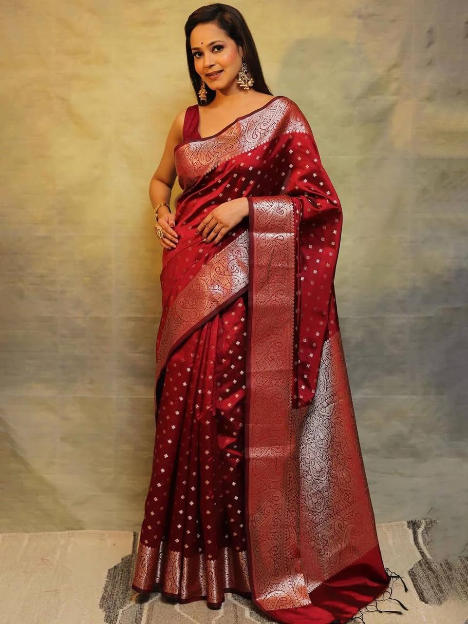 Premium Organic Banarasi Lichi Silk Wedding Saree