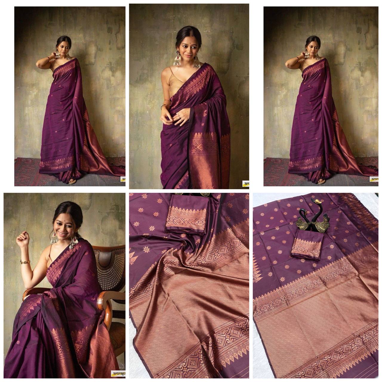 Light Feel Organic Banarasi Lichi Silk Wedding Saree