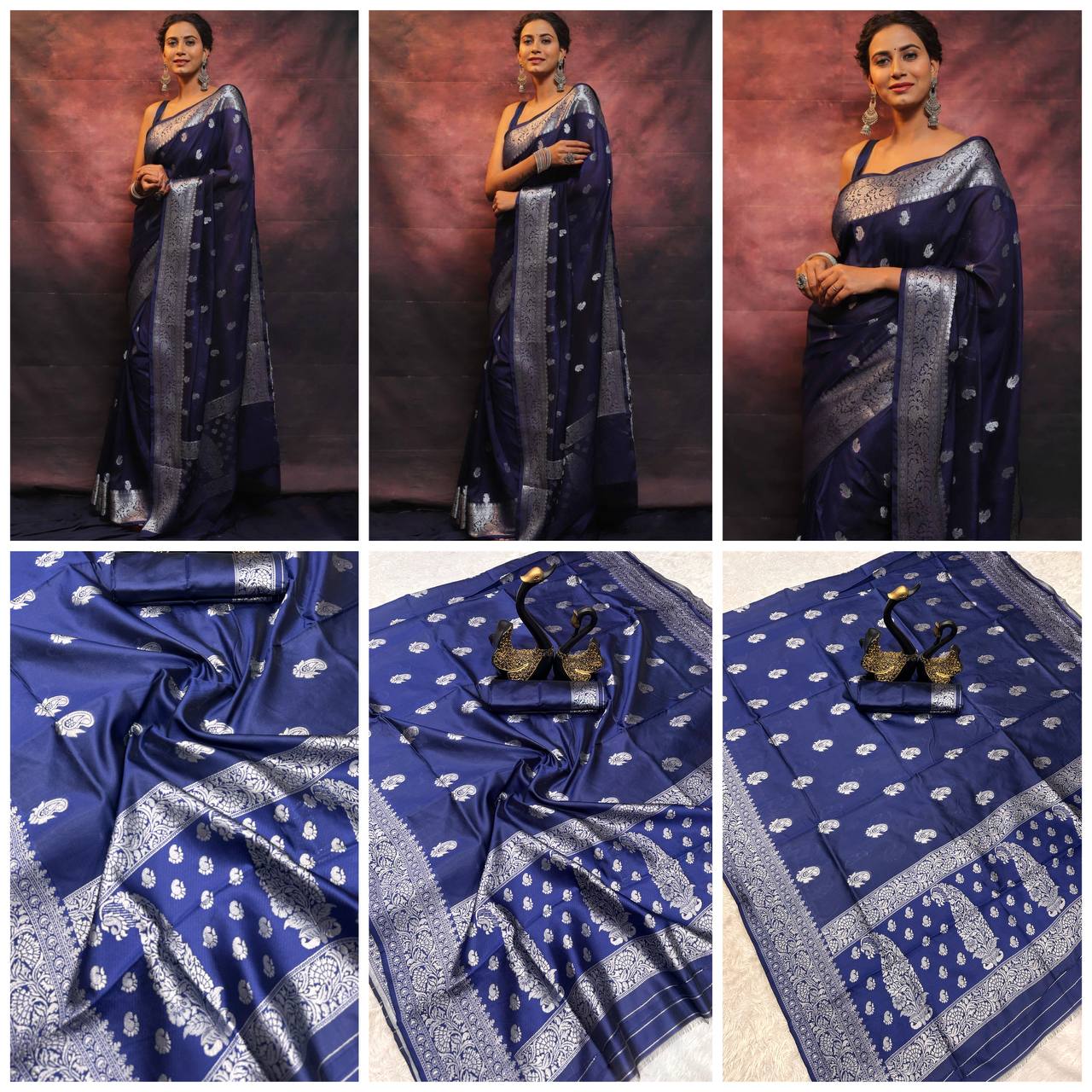 Comfort Fit Organic Banarasi Lichi Silk Wedding Saree