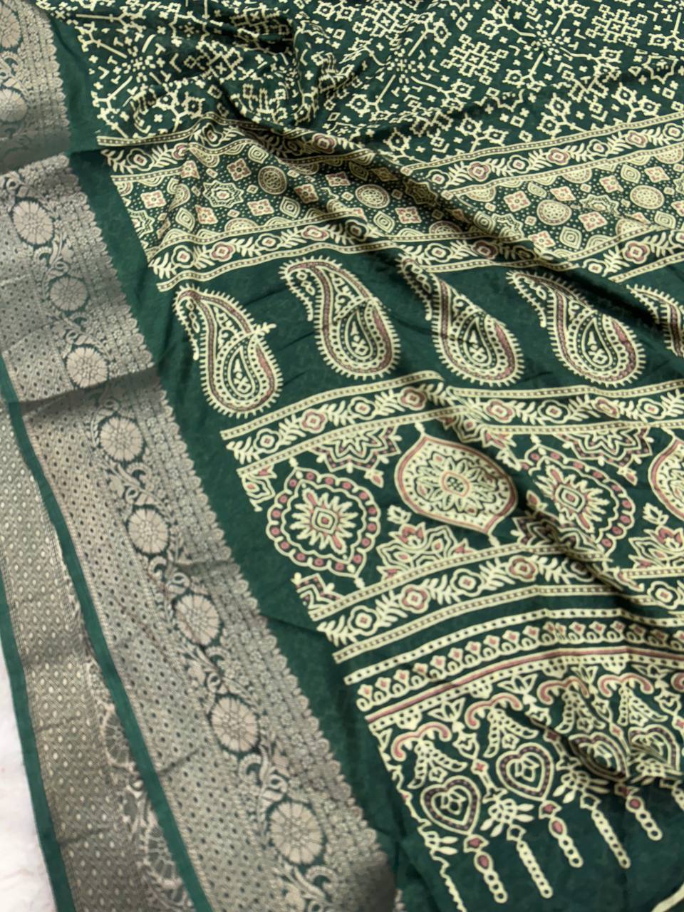 Soft Dola Silk Saree with Jacquard Border & HD Print