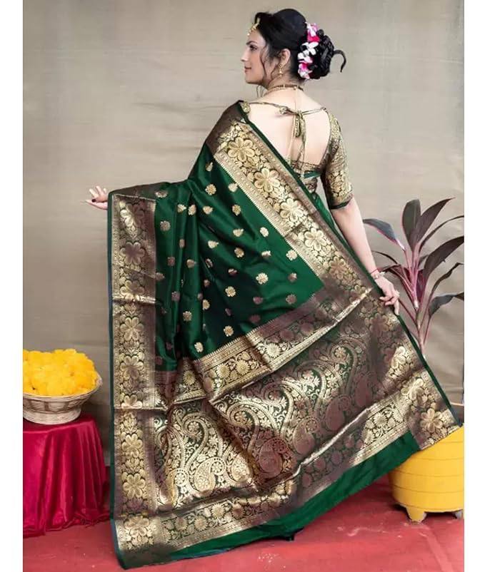 Premium Comfort Organic Banarasi Lichi Silk Wedding Saree