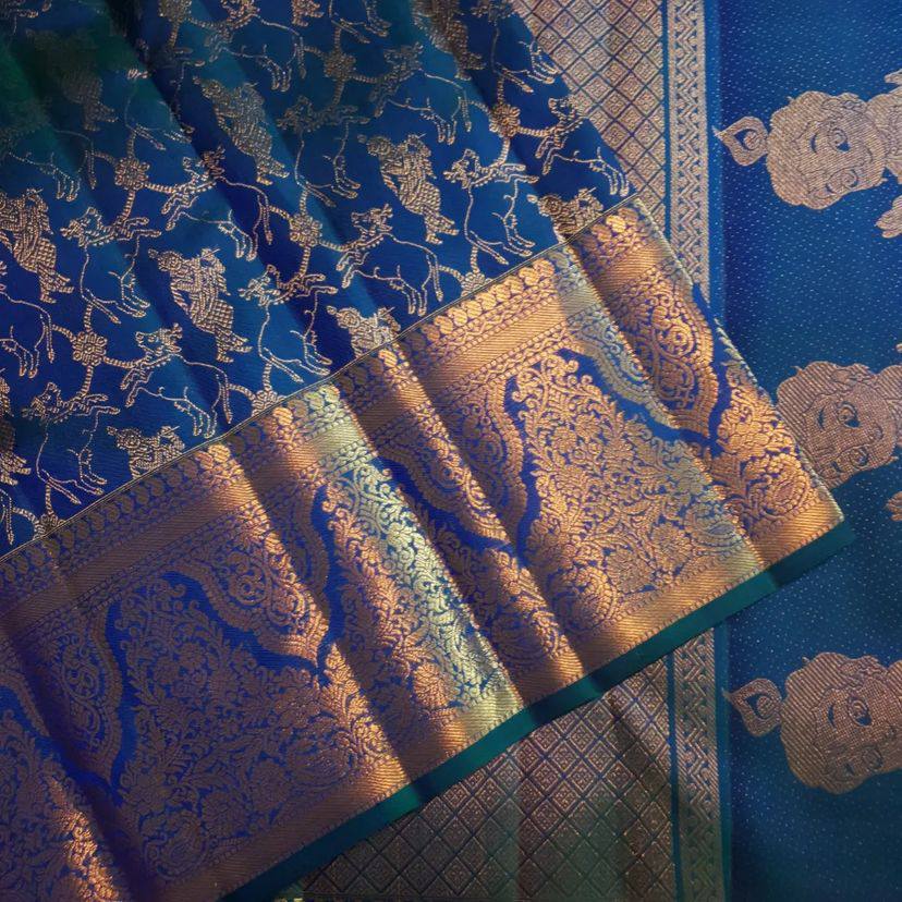 Graceful Organic Banarasi Lichi Silk Wedding Saree
