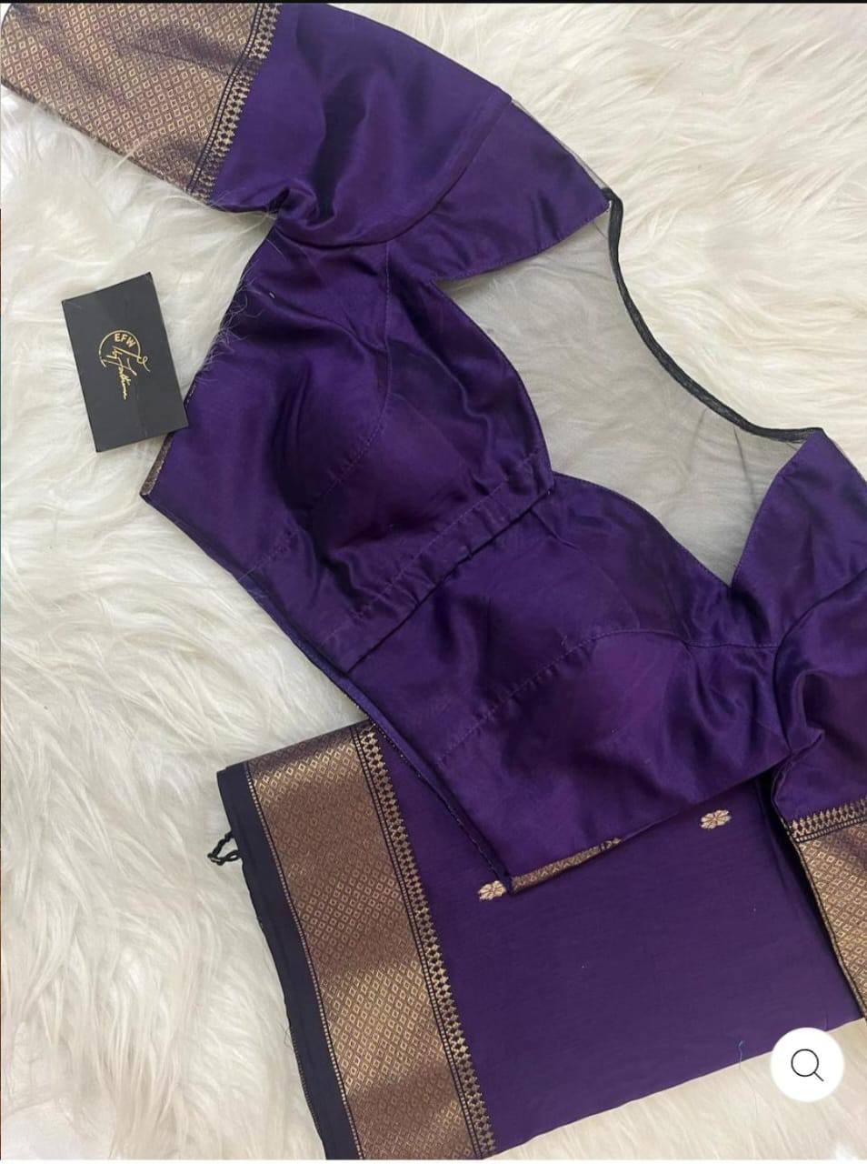 First-Time Slab Weaving Lilan Soft Cotton Saree with Rich Blouse