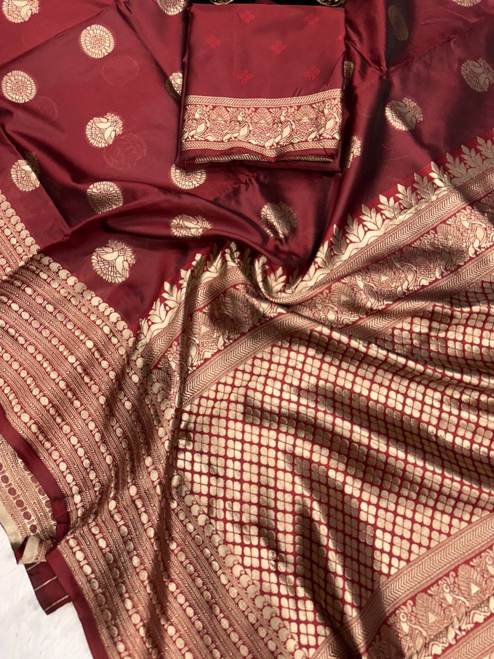 Lightweight Organic Banarasi Lichi Silk Wedding Saree