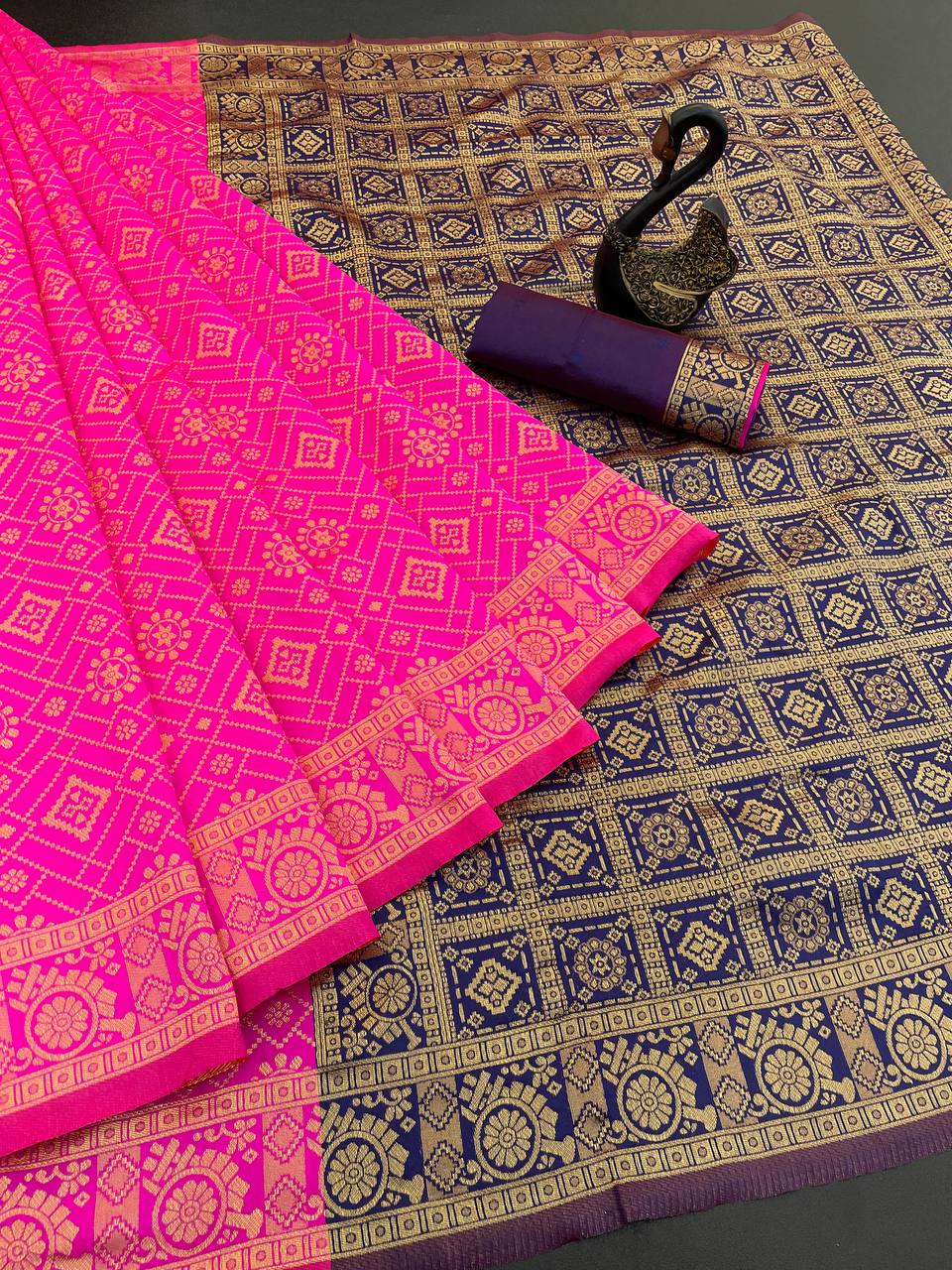 Organic Banarasi Lichi Silk Wedding Saree – Lightweight & Elegant
