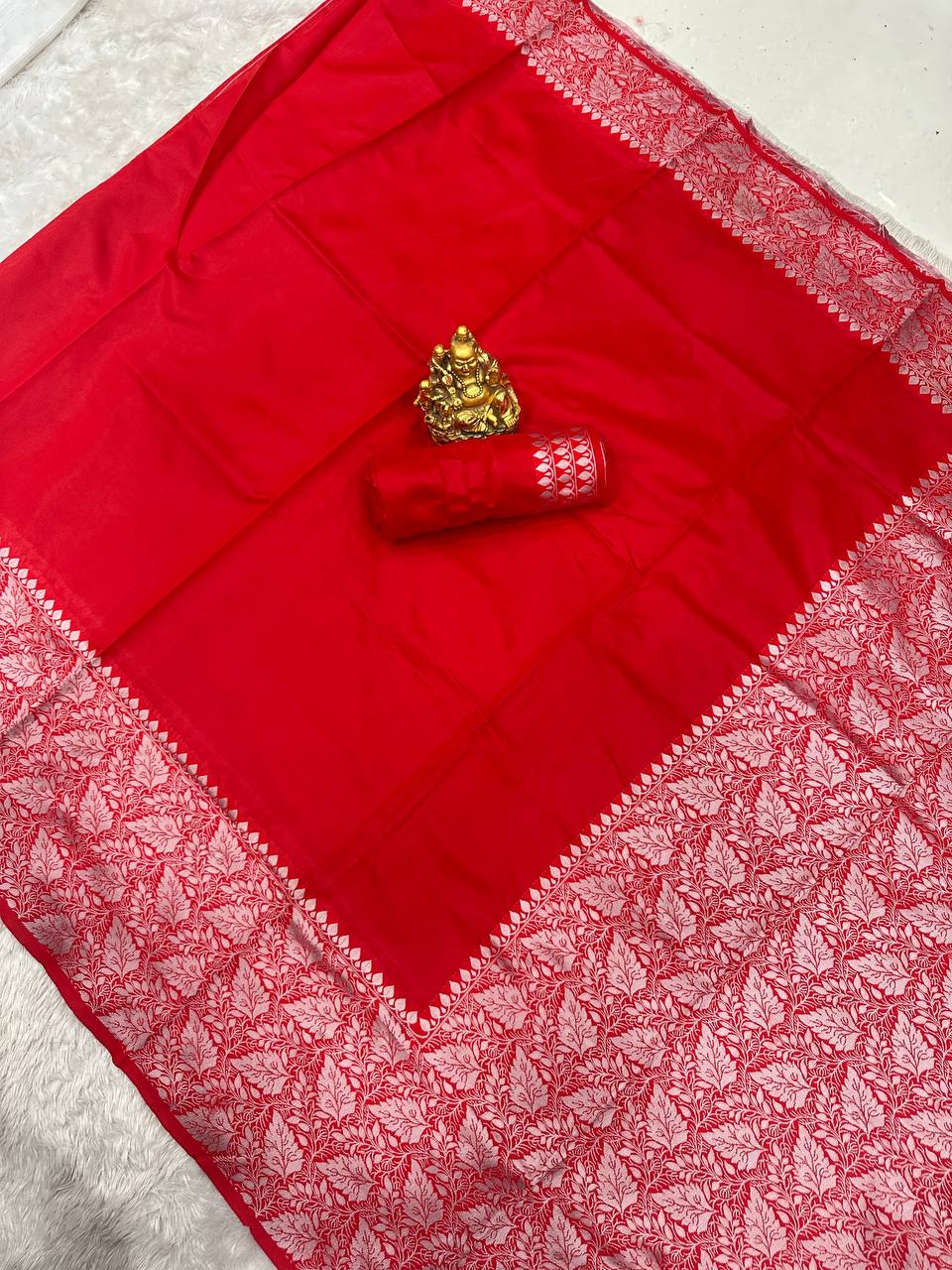 Organic Banarasi Lichi Silk Wedding Saree