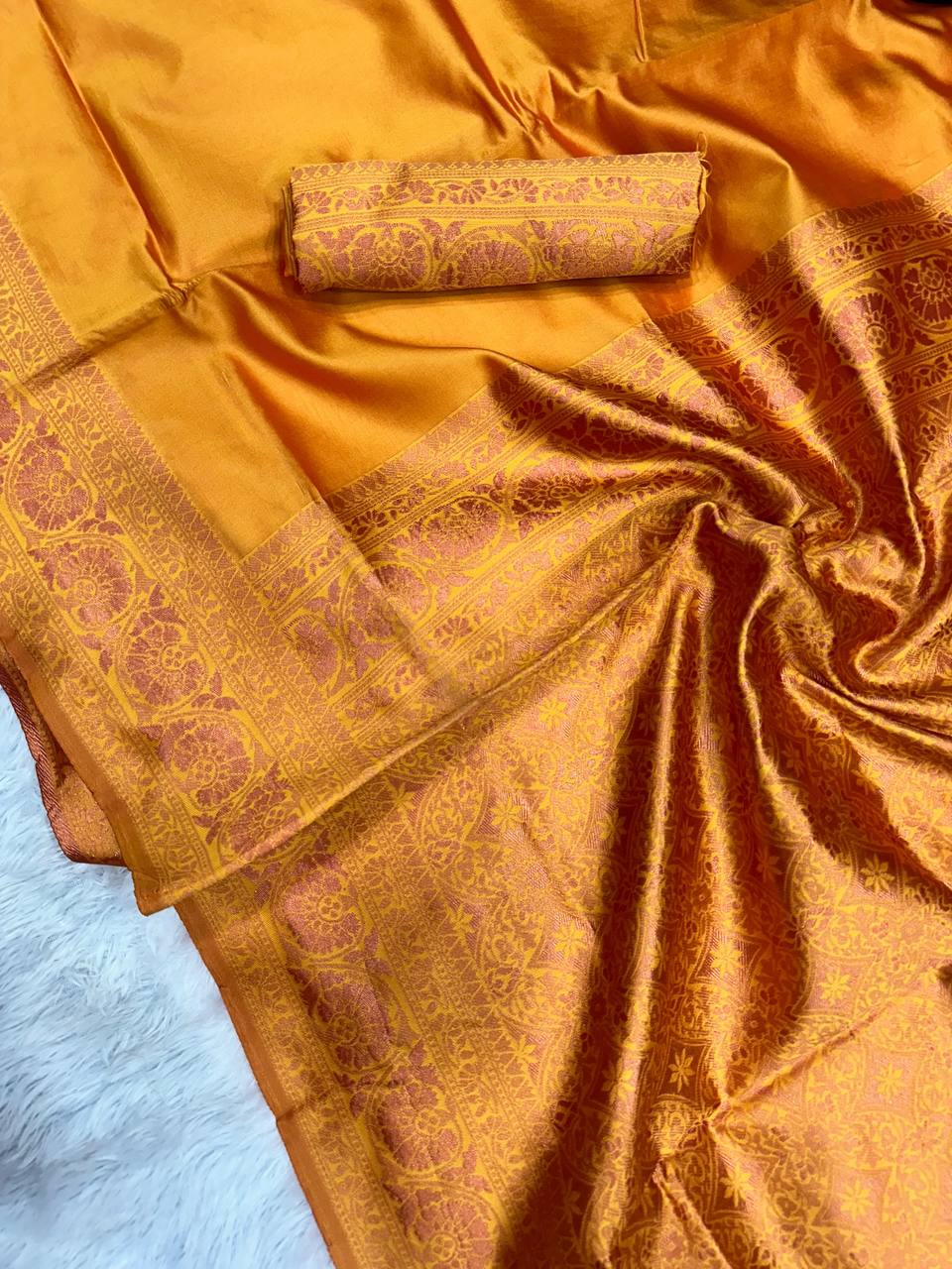 Elegant Organic Banarasi Lichi Silk Wedding Saree