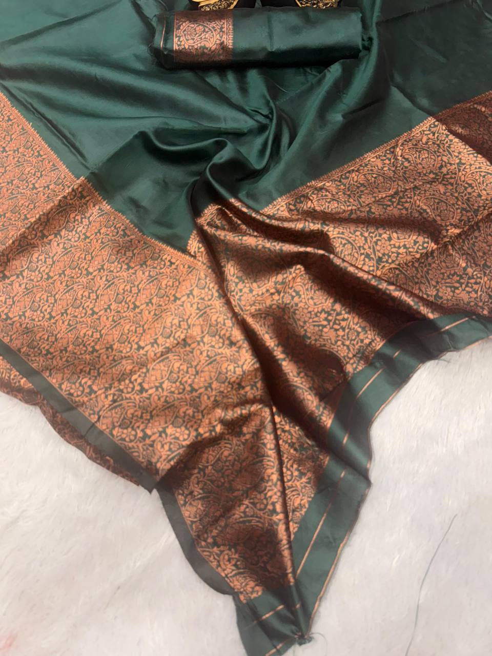 Ultra Lightweight Organic Banarasi Lichi Silk Wedding Saree