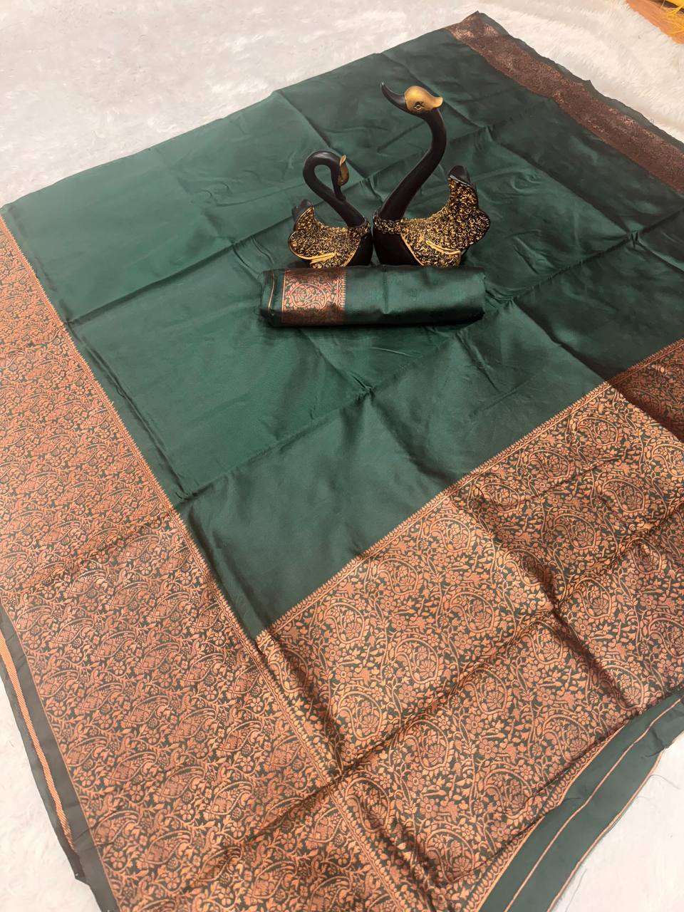 Ultra Lightweight Organic Banarasi Lichi Silk Wedding Saree