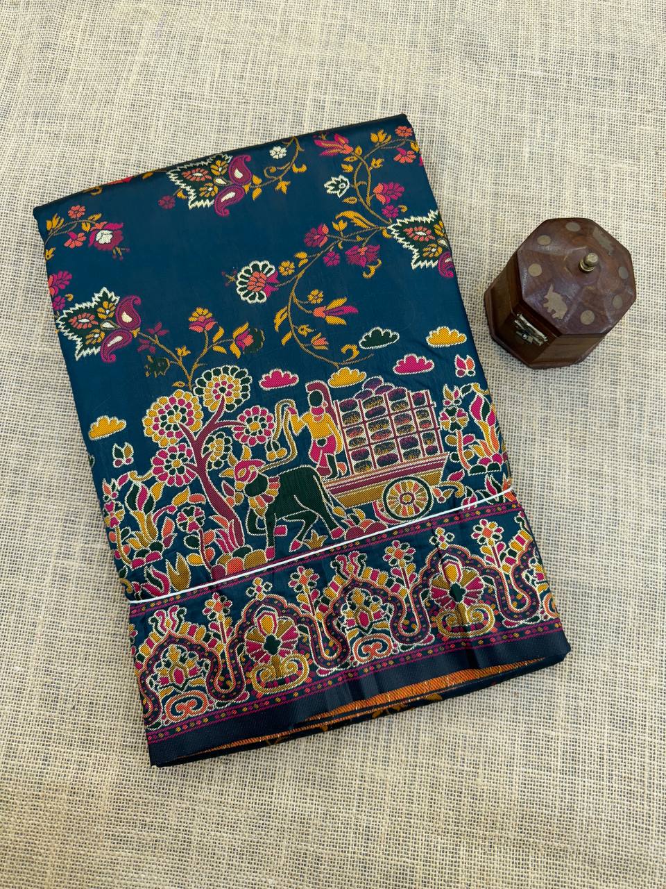 Rajwadi Pashmina Silk Weaving Saree with Kashmiri Pallu