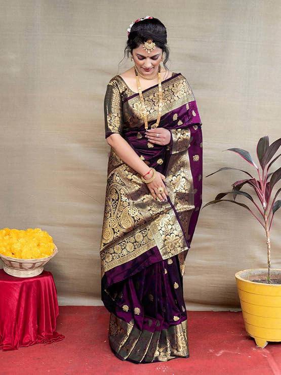 Premium Comfort Organic Banarasi Lichi Silk Wedding Saree