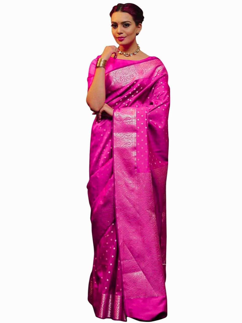 Premium Organic Banarasi Lichi Silk Wedding Saree