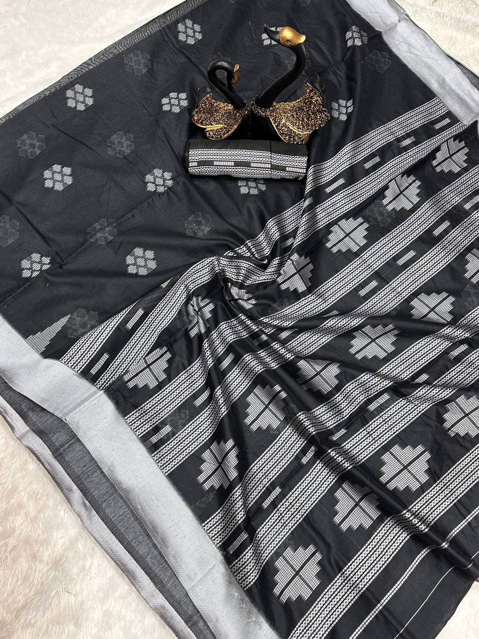 New Lilan Slab Soft Cotton Saree with Rich Weaving Blouse