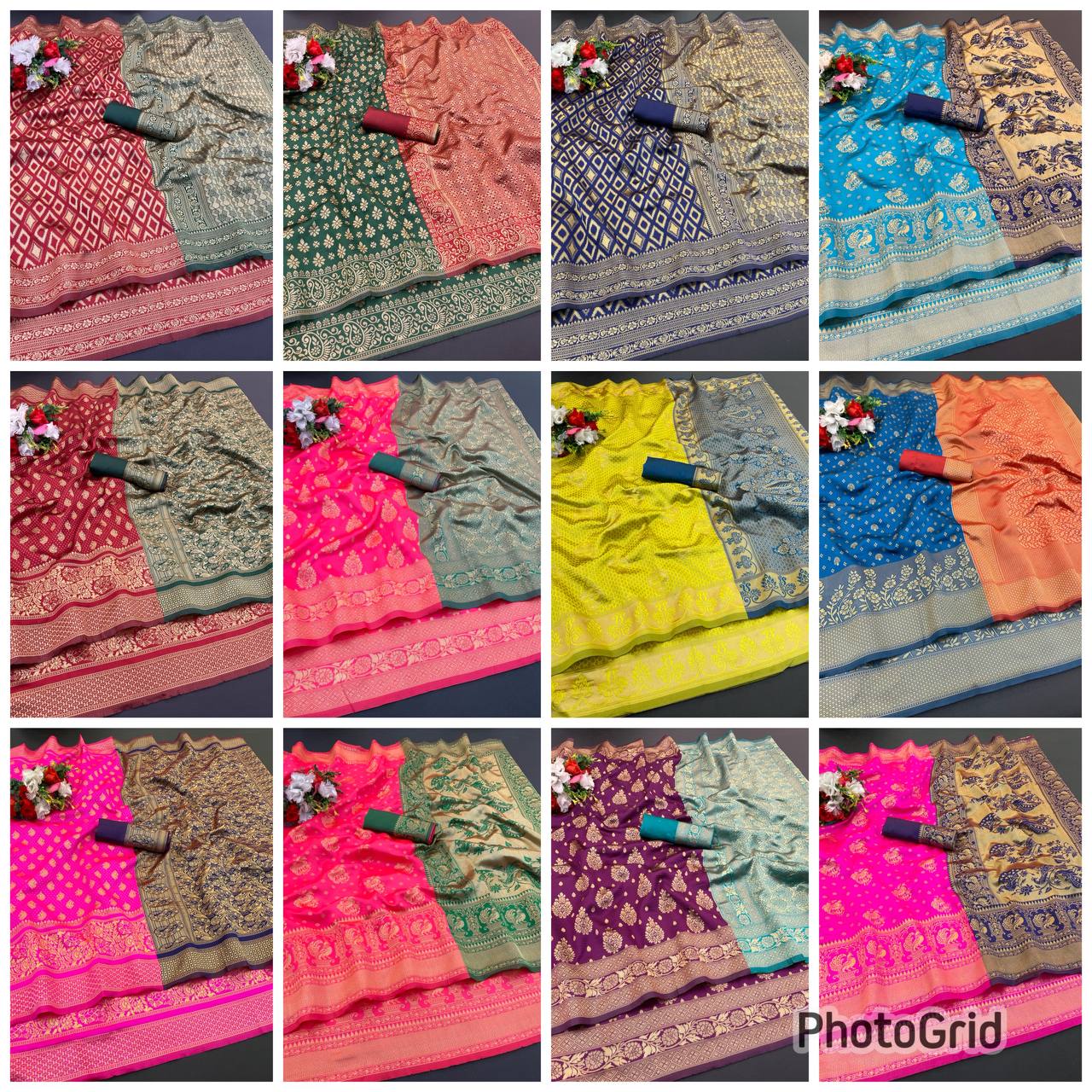 Elegant Organic Banarasi Lichi Silk Wedding Saree