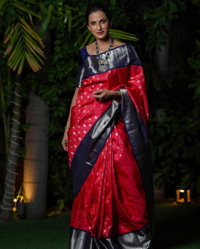 Comfort Fit Organic Banarasi Lichi Silk Wedding Saree