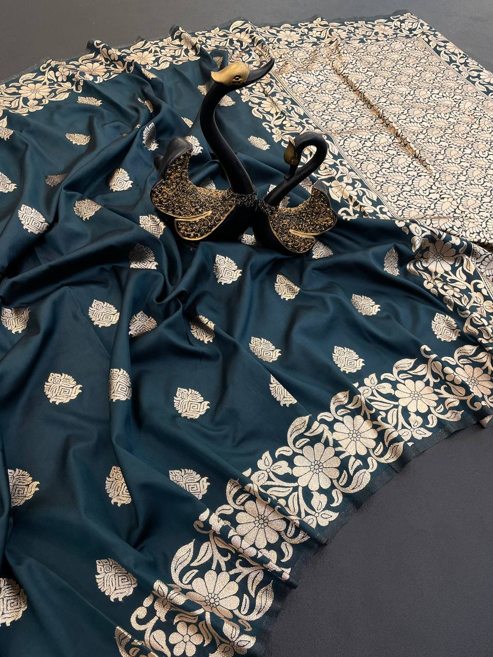 Pure Banarasi Silk Saree with Golden Zari Weaving