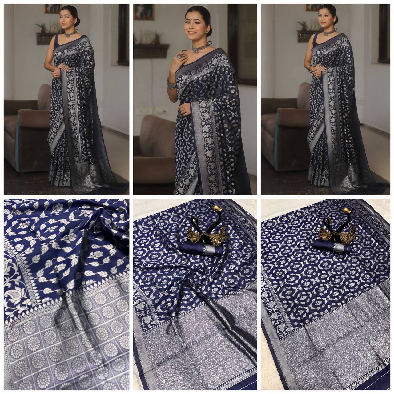 Breathable Organic Banarasi Lichi Silk Wedding Saree