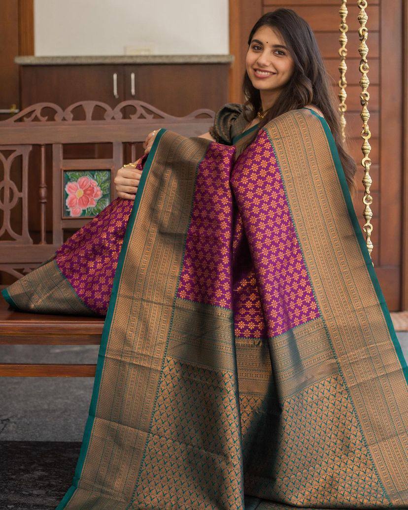 Luxury Organic Banarasi Lichi Silk Wedding Saree