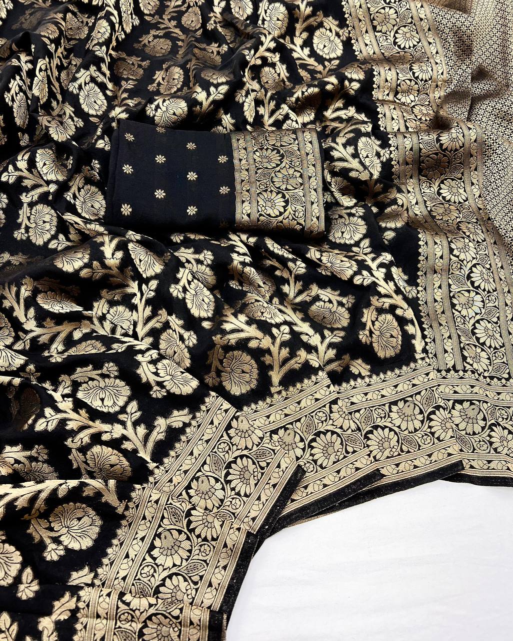 Comfort Fit Organic Banarasi Lichi Silk Wedding Saree