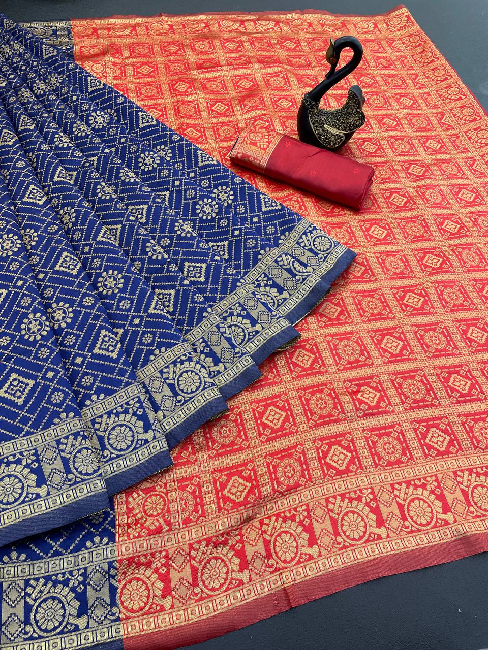 Organic Banarasi Lichi Silk Wedding Saree – Lightweight & Elegant