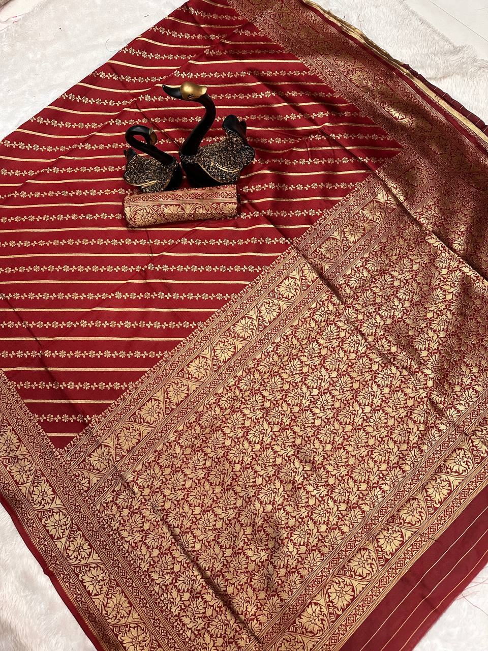 Rich Comfort Organic Banarasi Lichi Silk Wedding Saree