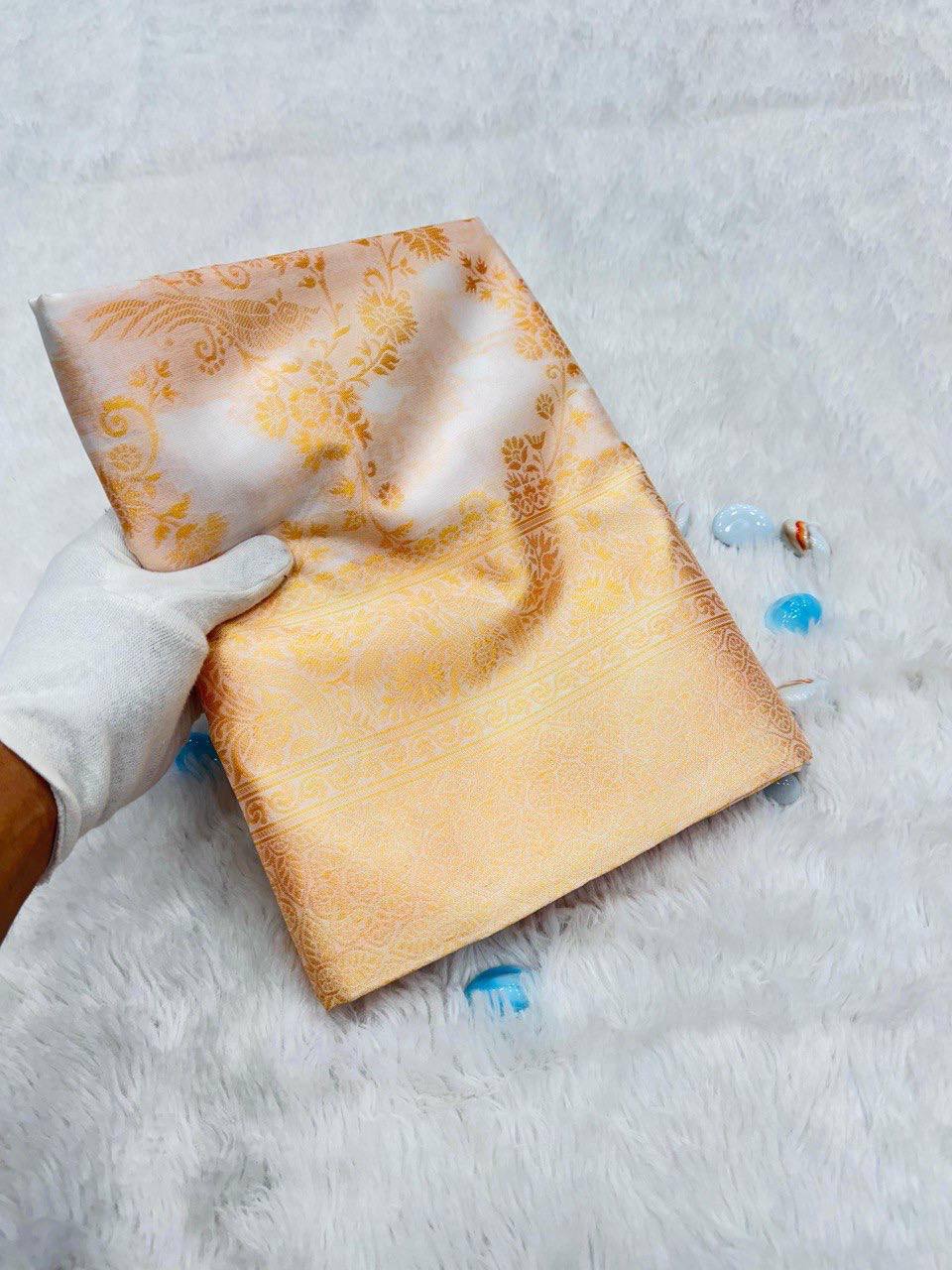 Comfort Wear Organic Banarasi Lichi Silk Wedding Saree