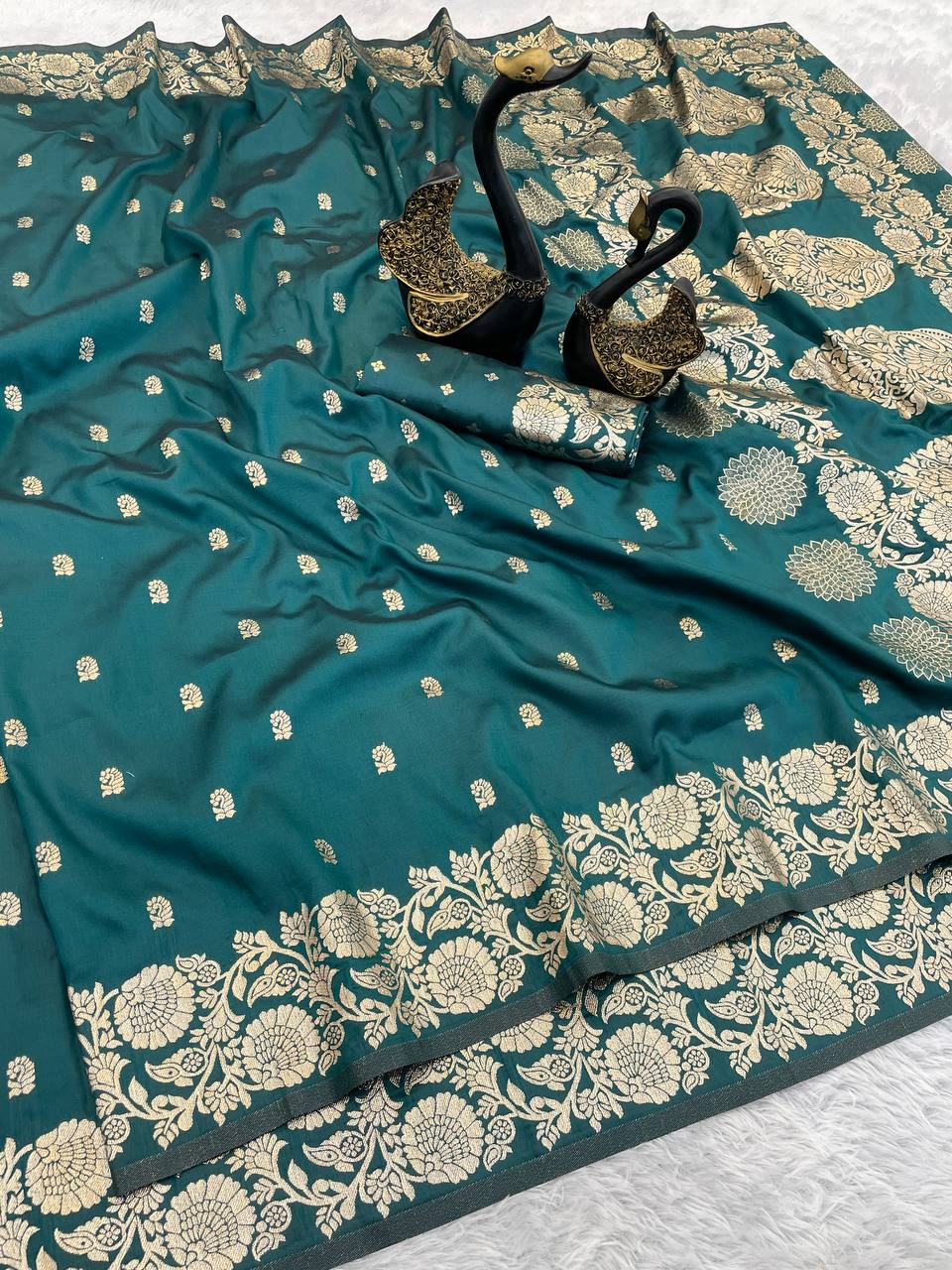 Pure Banarasi Silk Saree with Golden Zari Weaving