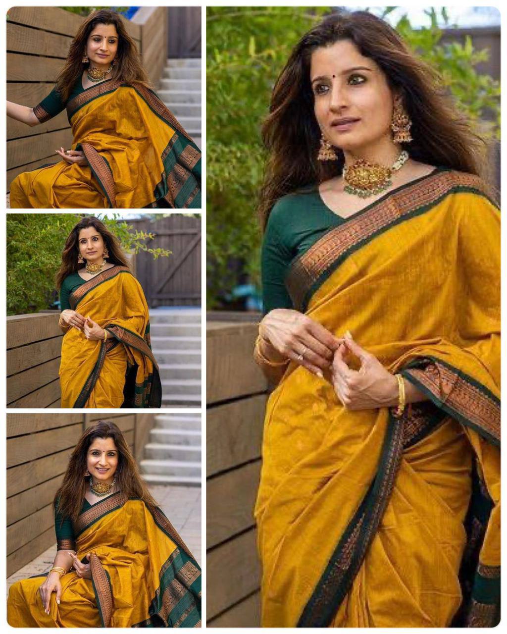 Heavy Drape Organic Banarasi Lichi Silk Wedding Saree
