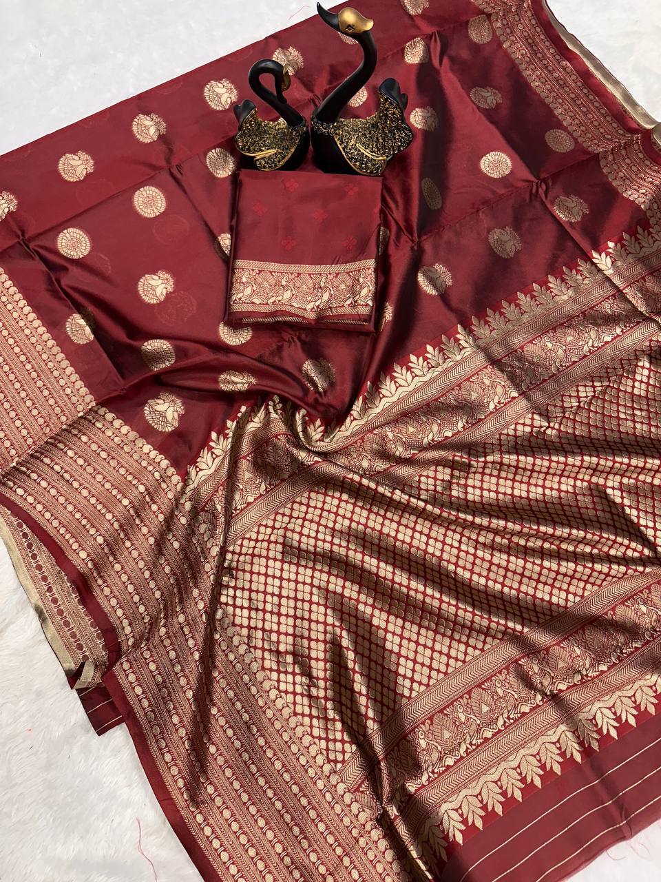 Lightweight Organic Banarasi Lichi Silk Wedding Saree