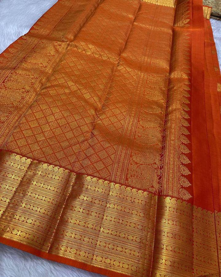 Lightweight Organic Banarasi Lichi Silk Wedding Saree