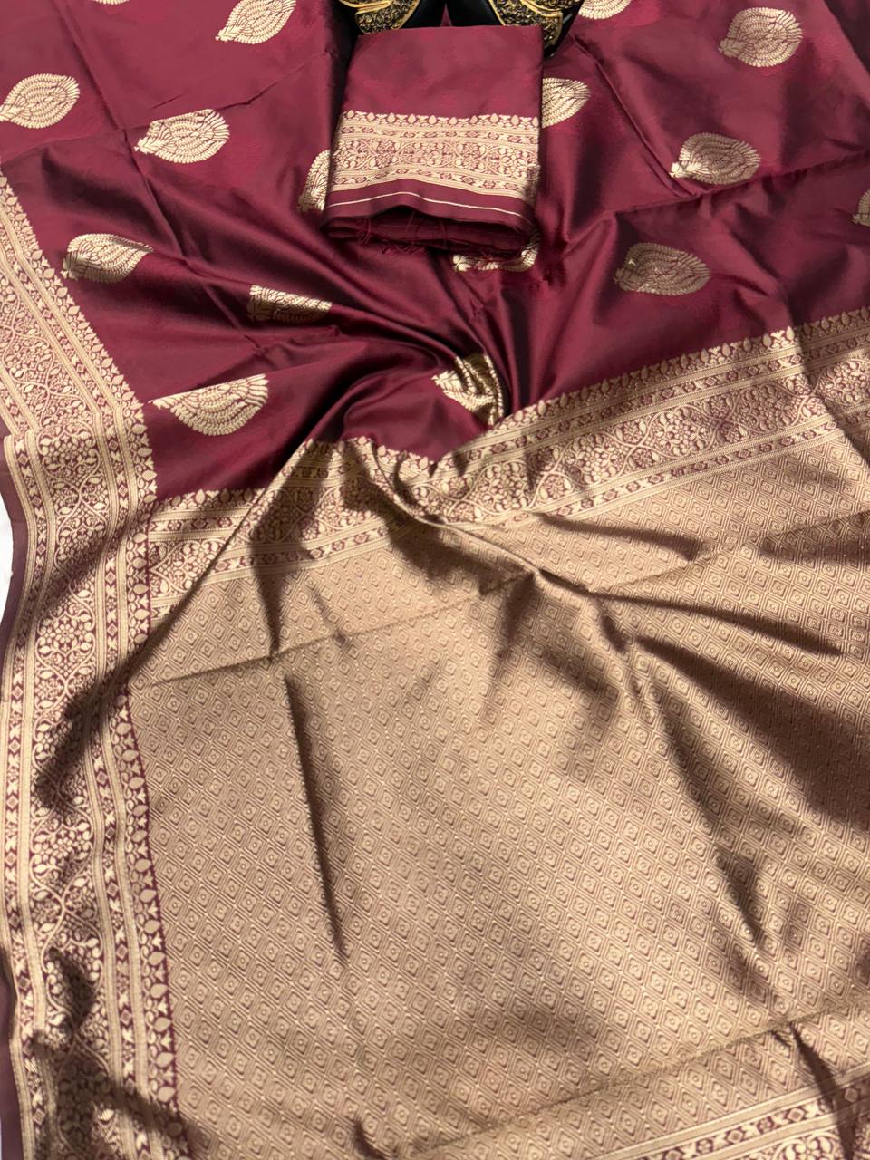 Soft Lichi Silk Organic Banarasi Wedding Saree