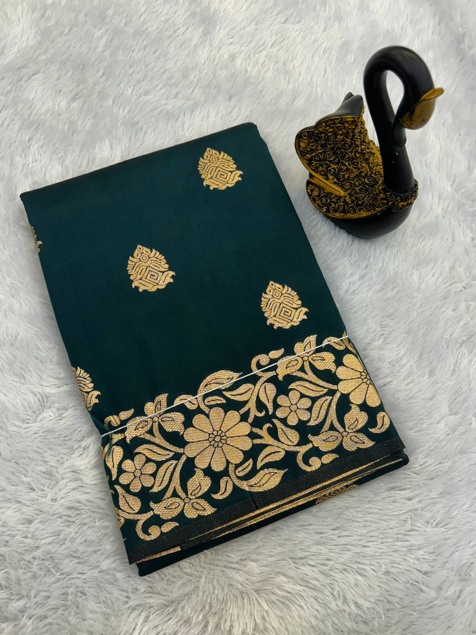 Pure Banarasi Silk Saree with Golden Zari Weaving