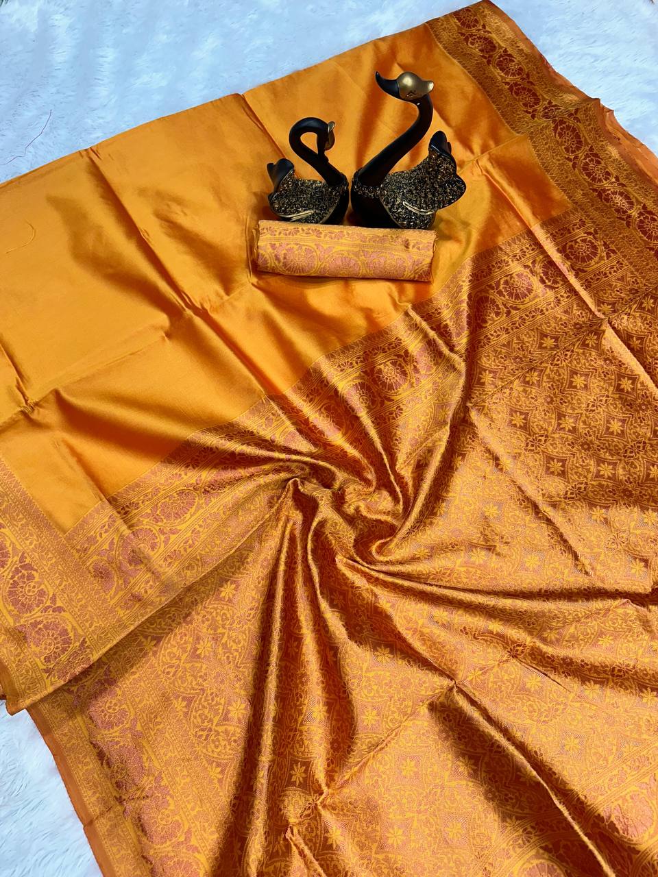 Elegant Organic Banarasi Lichi Silk Wedding Saree