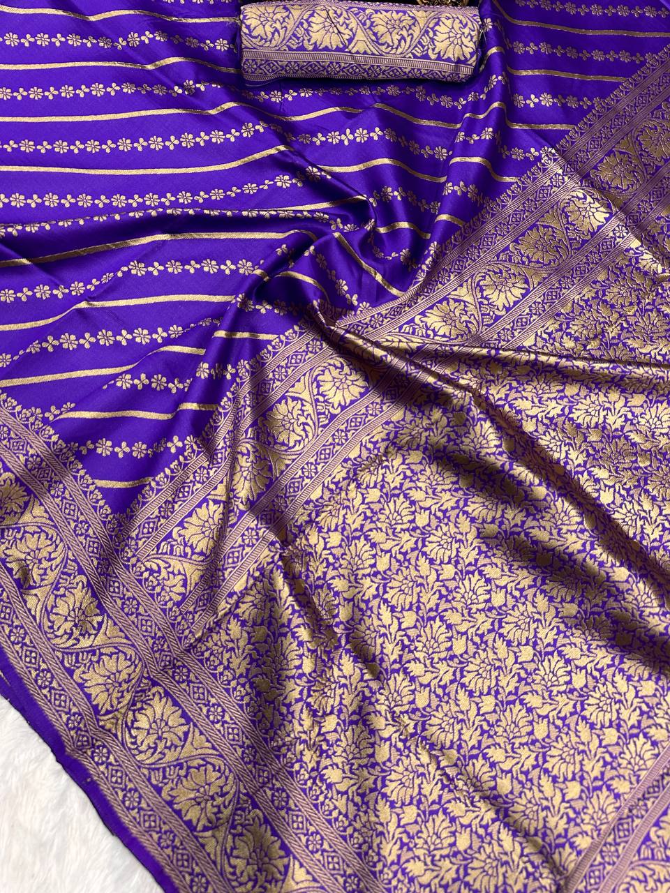 Rich Comfort Organic Banarasi Lichi Silk Wedding Saree