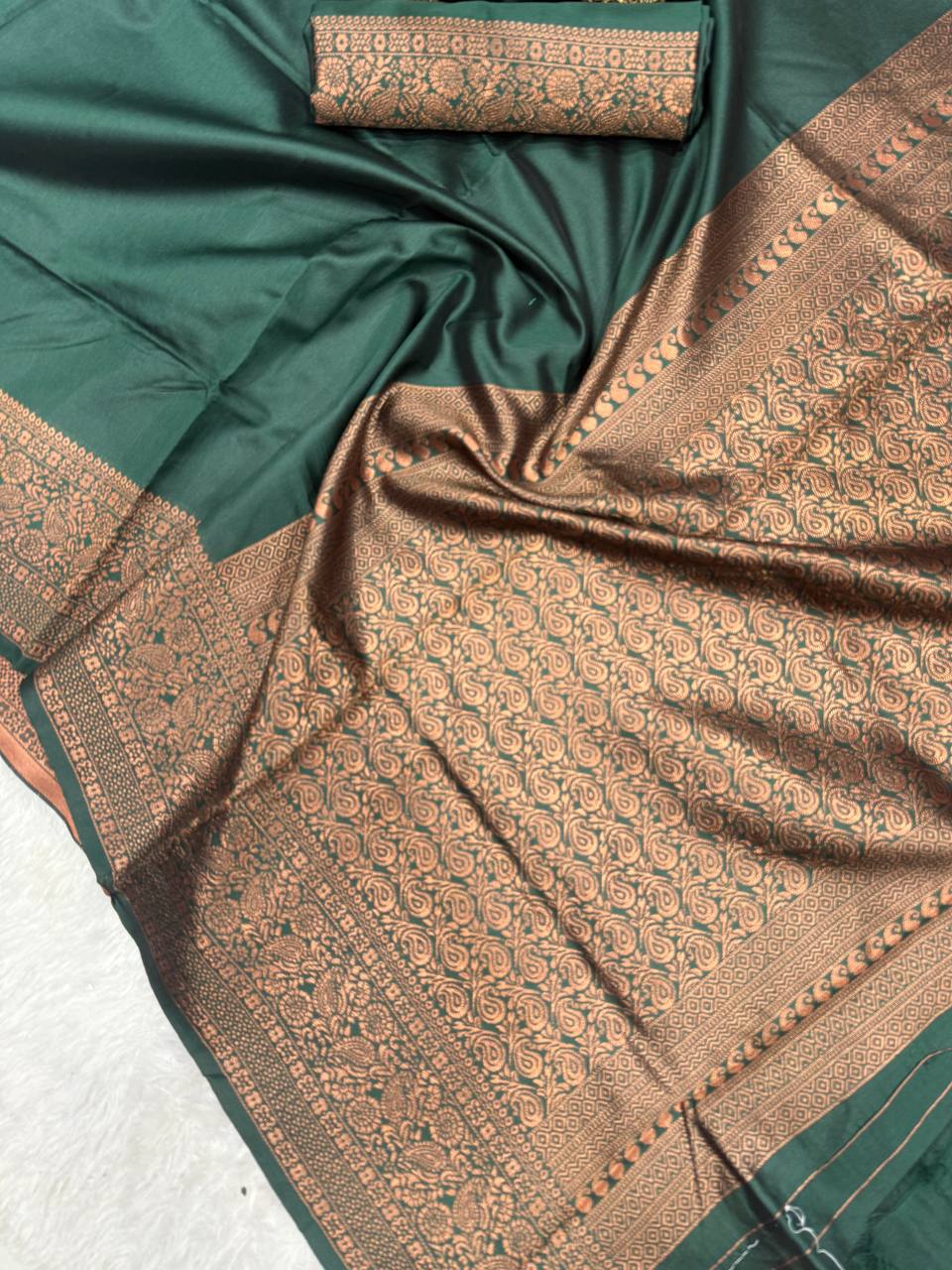 Feather Light Organic Banarasi Lichi Silk Wedding Saree