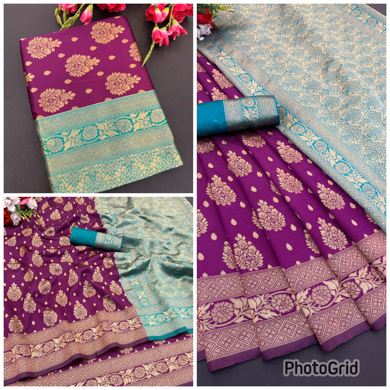 Elegant Organic Banarasi Lichi Silk Wedding Saree