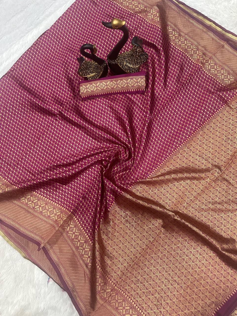 Premium Comfort Organic Banarasi Lichi Silk Wedding Saree