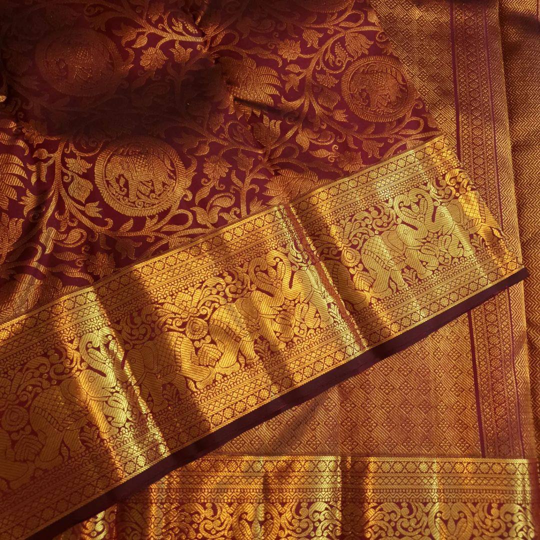 Graceful Organic Banarasi Lichi Silk Wedding Saree