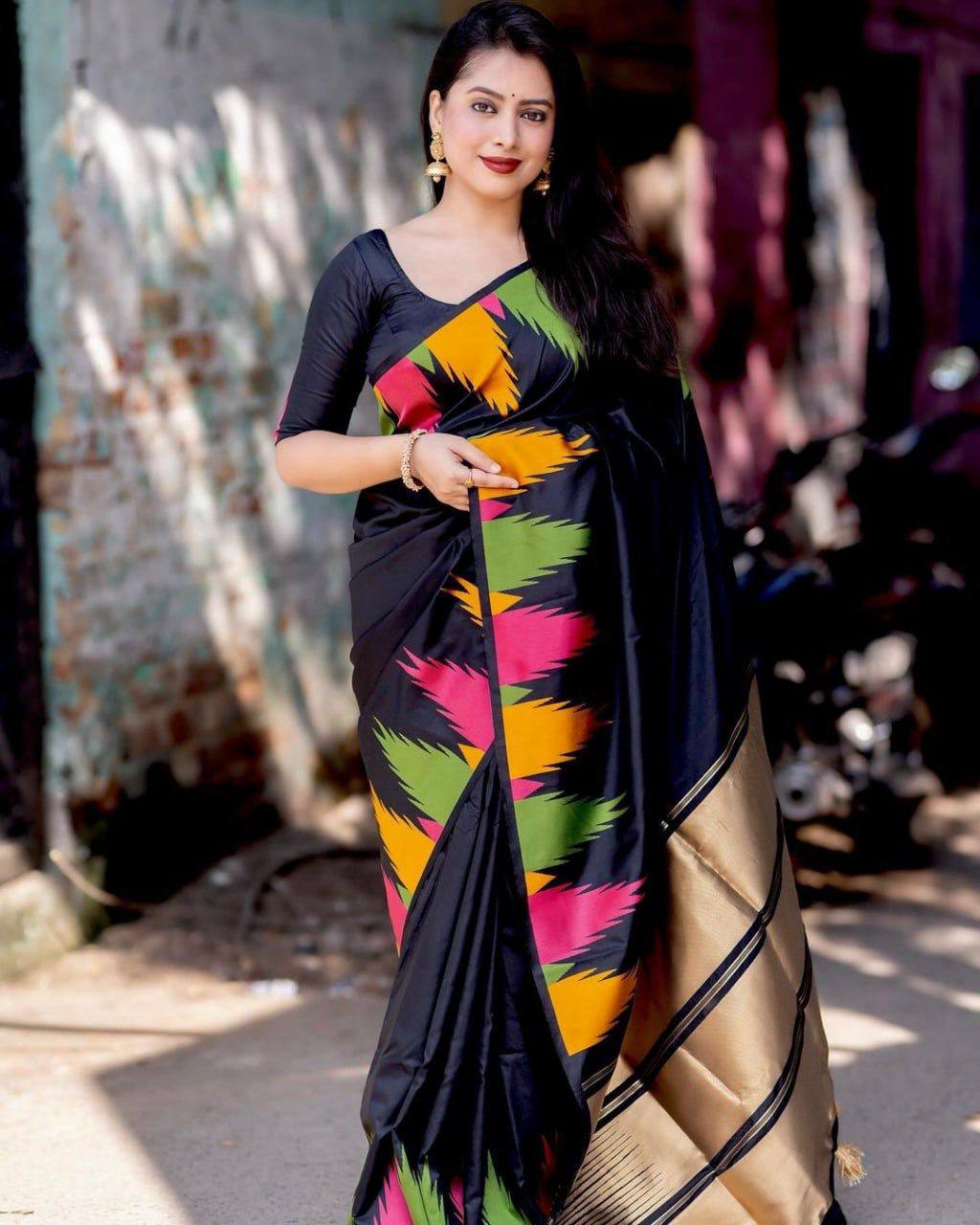 Ultra Light Organic Banarasi Lichi Silk Wedding Saree