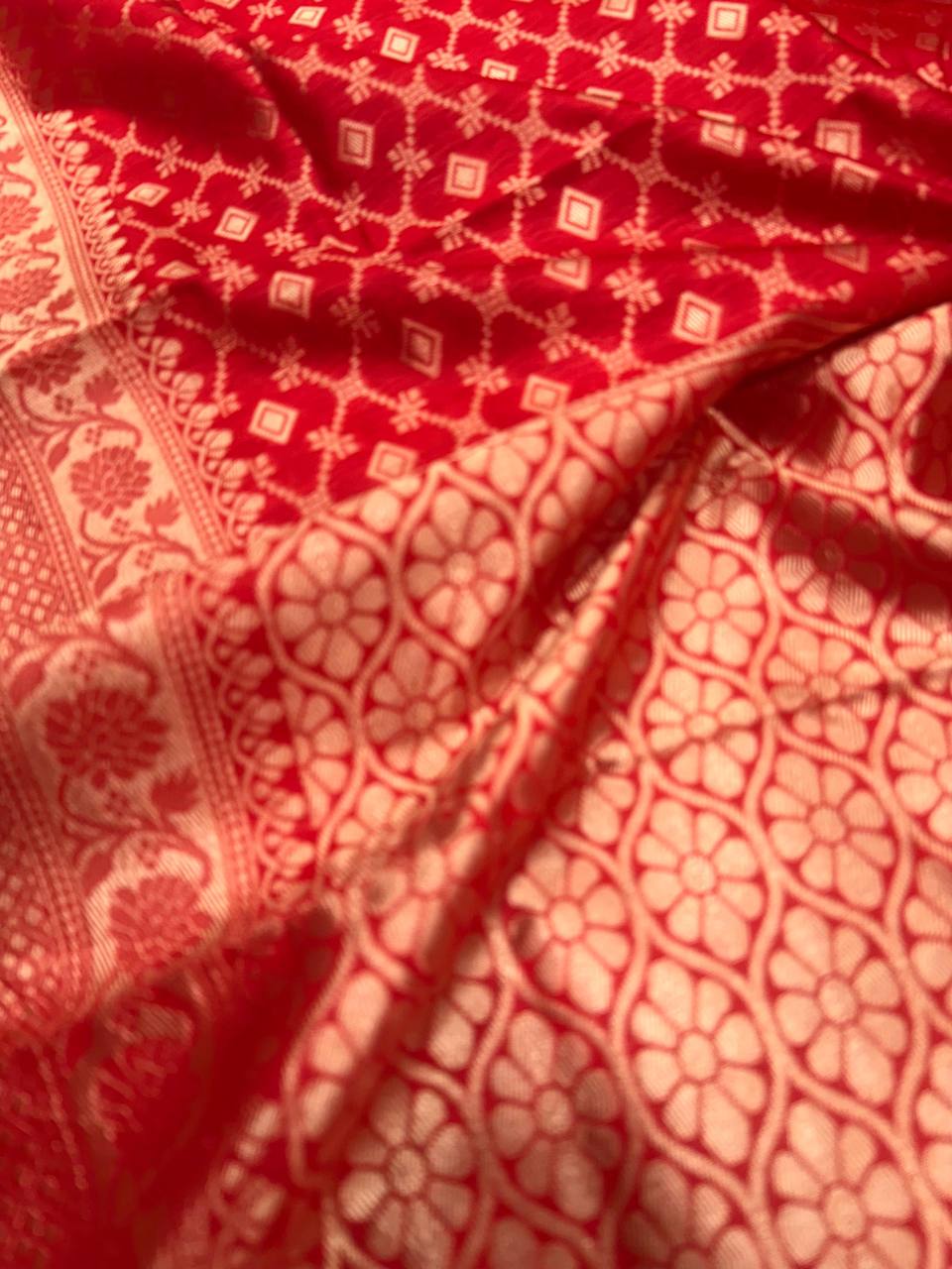 Elegant Organic Banarasi Lichi Silk Wedding Saree