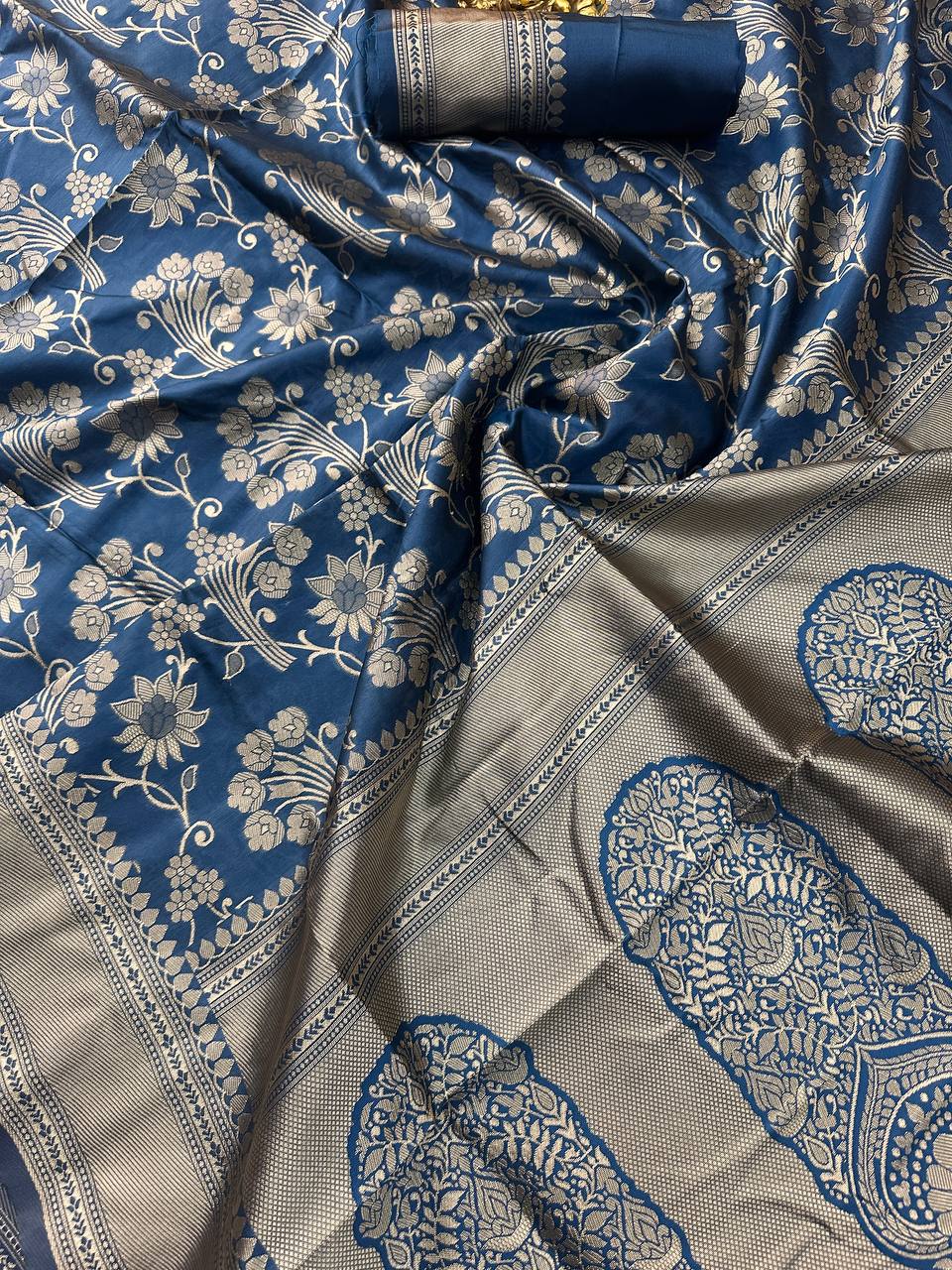 Organic Banarasi Lichi Silk Wedding Saree