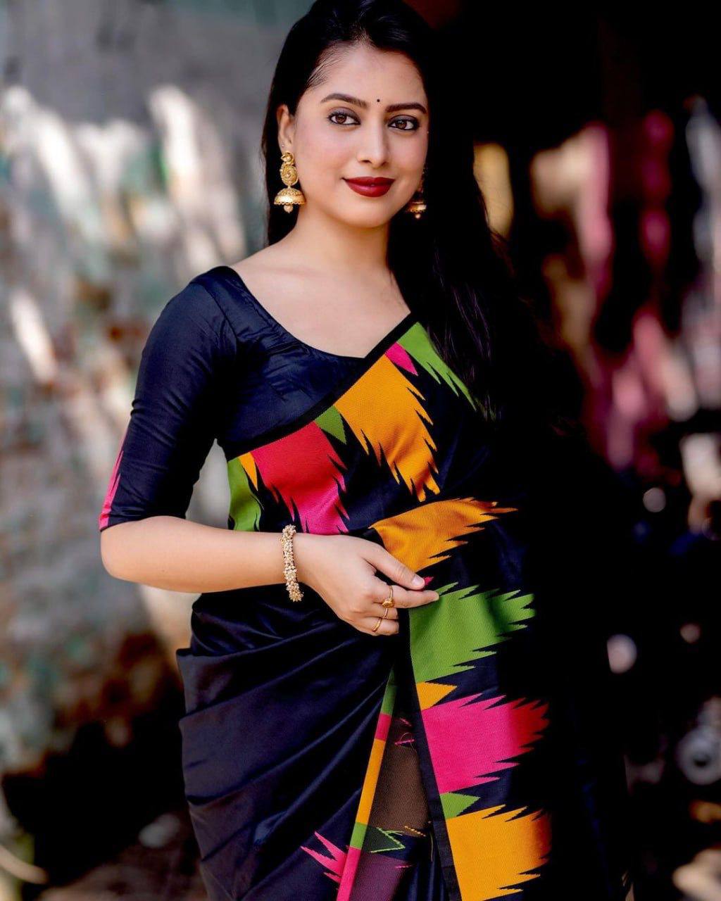 Ultra Light Organic Banarasi Lichi Silk Wedding Saree