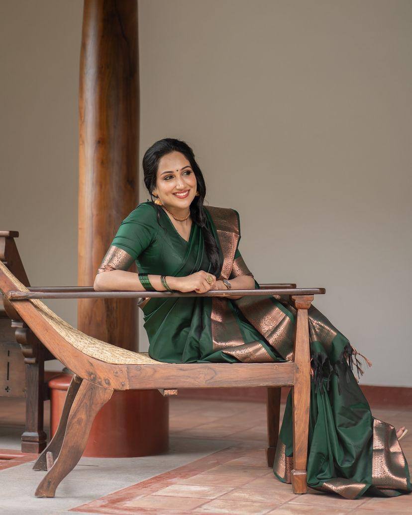 Feather Light Organic Banarasi Lichi Silk Wedding Saree