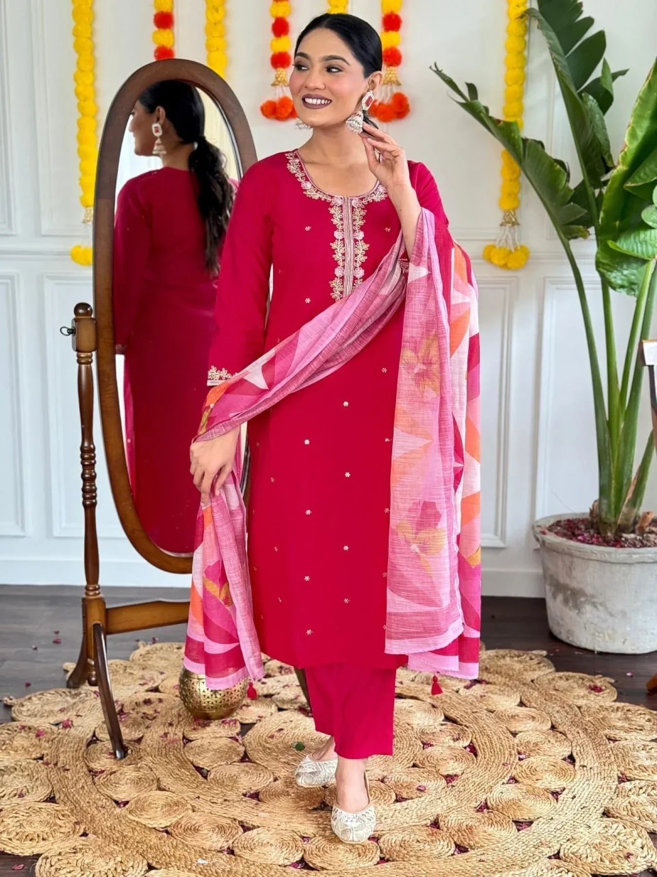 Stay Stylish And Comfortable With This Beautifully Embroidered Suit Set At Wholesale Rates