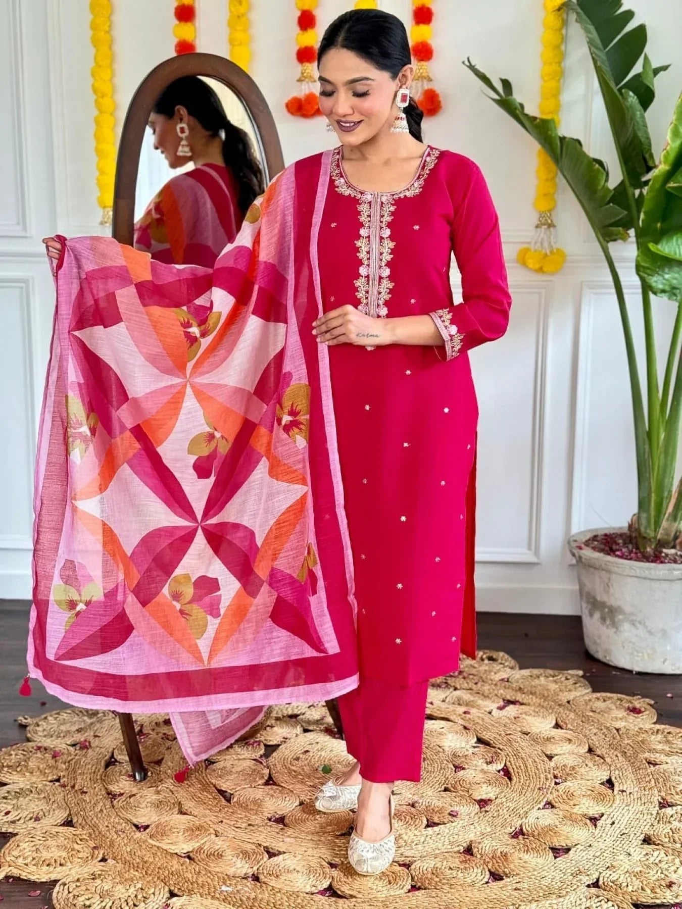 Stay Stylish And Comfortable With This Beautifully Embroidered Suit Set At Wholesale Rates