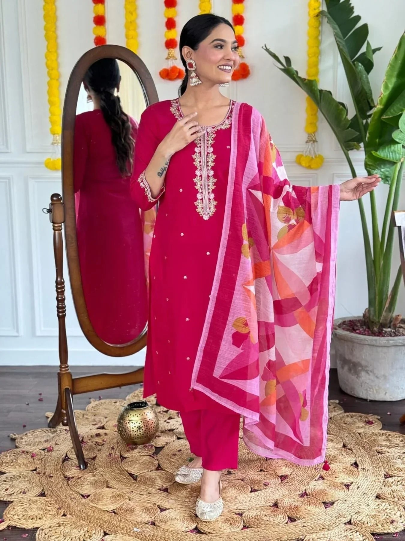 Stay Stylish And Comfortable With This Beautifully Embroidered Suit Set At Wholesale Rates
